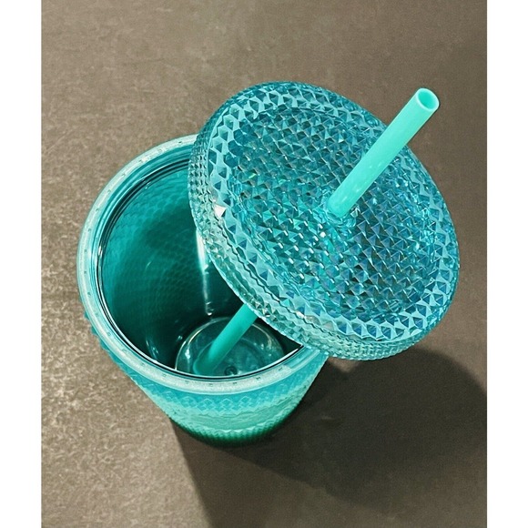 Starbucks Winter 2022 Waxberry Mint Green Gradient Bling Cup Tumbler Grande 16oz - Picture 2 of 4